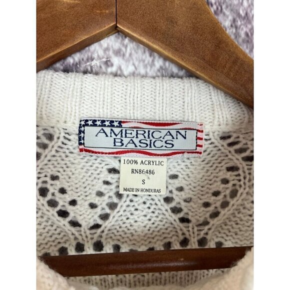 American Basics Sweater Women's Small Knit Vintage Acrylic Fair Isle Oversized - Picture 3 of 8
